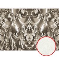 Фреска Ortograf 3D 33216 Фактура флок FLK Флизелин (3,8*2,7) Белый/Бежевый, Вензель — фото 1, Фрески