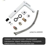 Смеситель для раковины Gappo G17-8 G1017-2 Белый Хром — фото 9, Смесители для раковины