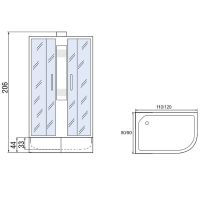 Товар: Душевая кабина Мономах Б/К 110x80x44 МЗ R 10000005832 без гидромассажа - фото 4 Душевая кабина Мономах Б/К 110x80x44 МЗ R 10000005832 без гидромассажа — фото 4, Душевые кабины