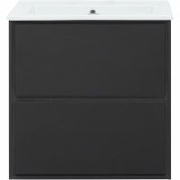 Тумба под раковину Aquanet Милан 65 306379 подвесная Черный глянец — фото 2, Мебель для ванной