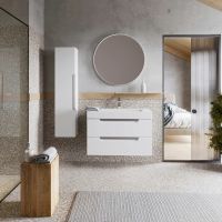 Товар: Тумба под раковину Aqwella Cube 90 CUB0109W подвесная Белая матовая - фото 3 Тумба под раковину Aqwella Cube 90 CUB0109W подвесная Белая матовая — фото 3, Мебель для ванной