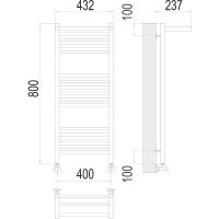 Товар: Водяной полотенцесушитель Terminus Аврора П16 400x800 4670078529411 с полкой Хром, нижнее подключение, G 1/2" ВР, с угловым соединением - фото 4 Водяной полотенцесушитель Terminus Аврора П16 400x800 4670078529411 с полкой Хром, нижнее подключение, G 1/2" ВР, с угловым соединением — фото 4, Водяные полотенцесушители