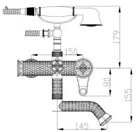 Смеситель для ванны ZorG Antic A 400W-SL Серебро — фото 2, Смесители