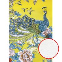 Фреска Ortograf Paradise 32200 Фактура бархат FX Флизелин (1,9*2,7) Желтый/Голубой, Птицы/Цветы арт-32200 (бархат FX) — фото 1, Фрески