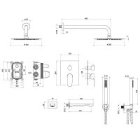 Душевая система Aquatek Оберон AQ1273CR Хром — фото 5, Встраиваемые душевые комплекты
