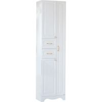 Шкаф пенал Бриклаер Анна 52 4627125411410 с бельевой корзиной Белый глянцевый — фото 1, Пеналы для ванной комнаты