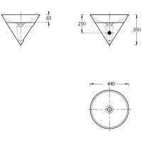 Раковина Kerama Marazzi Cono 44 CO.wbi.44\BLK.M Черная матовая — фото 4, Раковины встраиваемые сверху
