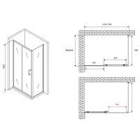 Товар: Душевой уголок Abber Schwarzer Diamant 130x60 AG30130B5-S60B5 профиль Черный стекло прозрачное - фото 5 Душевой уголок Abber Schwarzer Diamant 130x60 AG30130B5-S60B5 профиль Черный стекло прозрачное — фото 5, Душевые уголки