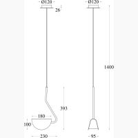 Подвесной светильник Maytoni Modern Mollis MOD126PL-01B Черный — фото 3, Подвесные светильники