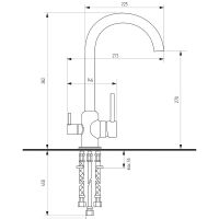 Смеситель для кухни Ulgran Classic U-020 Нержавеющая сталь — фото 3, Смесители