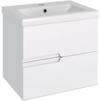 Тумба под раковину Runo Стокгольм 60 00-00001123 подвесная Белая — фото 1, Тумбы под раковину