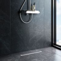 Душевой лоток AM.PM PrimeFlow 50 с решеткой Хром матовый Cut Gradient арт-W02SC-P11-050-01SB — фото 8, Душевые лотки