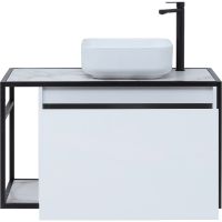 Тумба под раковину Aquanet Nova Lite Loft 90R 261651 подвесная Белый глянец — фото 4, Мебель для ванной