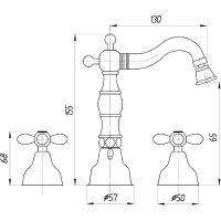 Смеситель для биде Migliore Princeton Plus ML.PRP-8025.BR Бронза — фото 2, Смесители
