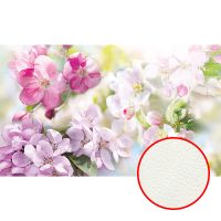 Фреска Ortograf Цветы 3041 Фактура флок FLK Флизелин (4,2*2,5) Белый/Розовый/Зеленый, Цветы — фото 1, Фрески