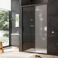 Товар: Душевая дверь AM.PM Gem 120 W90G-120-1-195BM профиль Черный матовый стекло матовое-прозрачное - фото 2 Душевая дверь AM.PM Gem 120 W90G-120-1-195BM профиль Черный матовый стекло матовое-прозрачное — фото 2, Душевые двери в нишу