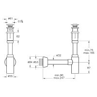 Сифон для раковины Vitra Syphon A45154 с донным клапаном Хром — фото 2, Донные клапаны