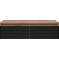 Тумба Brevita Dakota 80 DAK-009080-19-022Я подвесная Черный кварц Дуб Галифакс олово — фото 2, Мебель для ванной