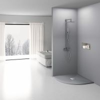 Душевой поддон из искусственного камня Vincea 90x90 Серый арт-VST-4SQ9090G+Vsph-D132 — фото 4, Душевые поддоны из искусственного камня