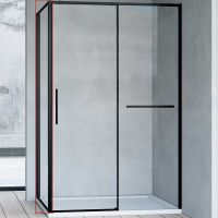 Душевая стенка Vincea Slim Soft 100 VSG-1SS100CLB профиль Черный стекло прозрачное — фото 1, Боковые стенки