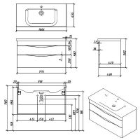 Товар: Тумба под раковину Caprigo Lento 100 36214-SF027 подвесная Белая матовая - фото 5 Тумба под раковину Caprigo Lento 100 36214-SF027 подвесная Белая матовая — фото 5, Мебель для ванной