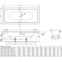 Стальная ванна Bette Free 200x100 6832-000 с шумоизоляцией — фото 7, Ванны