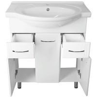 Тумба под раковину Style Line Эко Стандарт 26 Байкал 75 ЛС-00002286 Белый глянец — фото 2, Мебель для ванной