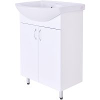 Тумба с раковиной Orange Лайт 60 LA-60TUW+GR Белый глянец — фото 8, Тумбы с раковиной