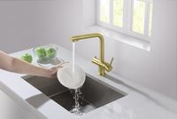 Смеситель для кухни Timo Saona 2396/17F Золото матовое — фото 4, Смесители для кухни