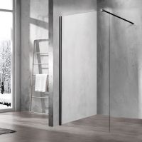 Душевая перегородка Vincea Walk-In 120 VSW-1H120CLB профиль Черный матовый стекло прозрачное — фото 1, Душевые перегородки