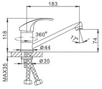 Смеситель для кухни Frap H36 F4536 Хром — фото 10, Смесители для кухни