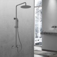 Душевая система Vincea Vogue VSFS-1V1TGM с термостатом Вороненая сталь — фото 2, Душевые стойки