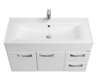 Тумба под раковину Aquaton Диор 100 1A167701DR010 подвесная Белая — фото 2, Тумбы под раковину