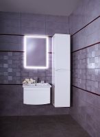 Зеркало Бриклаер Вега 55 4627125414206 с подсветкой с бесконтактным выключателем и часами — фото 8, Зеркала в ванную комнату