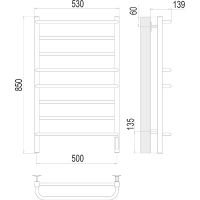 Электрический полотенцесушитель Terminus Евромикс квадро П8 500х850 4670078531254 Хром — фото 4, Электрические полотенцесушители