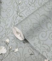 Обои Prima Italiana Colomba 80612 Винил на флизелине (1,06*10) Зеленый, Вензель — фото 3, Обои для стен