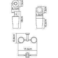 Дозатор для жидкого мыла WasserKRAFT K-28189 со стаканом для зубных щеток Хром — фото 3, Дозаторы