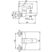 Смеситель для ванны Rav Slezak Yukon YU154.5CMAT Черный матовый — фото 2, Смеситель для ванны