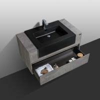 Тумба с раковиной Black&White Universe U903.1000 100 903U1000 подвесная G.ash — фото 3, Мебель для ванной