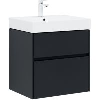 Тумба с раковиной Aquanet Бруклин 60 312875 подвесная Антрацит матовый — фото 1, Тумбы с раковиной