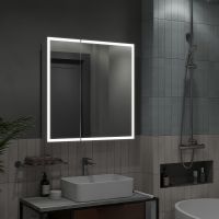 Товар: Зеркальный шкаф Reflection Cube 800х800 RF2213CB с подсветкой Белый матовый - фото 10 Зеркальный шкаф Reflection Cube 800х800 RF2213CB с подсветкой Белый матовый — фото 10, Мебель для ванной