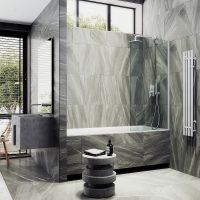 Товар: Шторка на ванну Maybah Glass MGV-61-1ш 500x1400 в широком профиле Белый стекло прозрачное - фото 3 Шторка на ванну Maybah Glass MGV-61-1ш 500x1400 в широком профиле Белый стекло прозрачное — фото 3, Неподвижные шторки для ванной