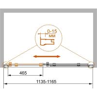 Душевая дверь Cezares Pratico 115 PRATICO-BF-1-115-C-Cr профиль Хром стекло прозрачное — фото 9, Душевые двери в нишу