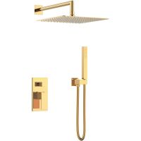 Душевая система Boheme Qubic 474-3-G Золото — фото 1, Душевое оборудование. Душевая программа