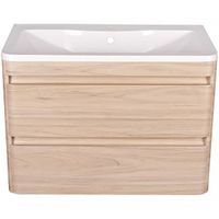 Тумба под раковину Style Line Атлантика 100 Люкс Plus ЛС-00000686 подвесная Ясень перламутр — фото 1, Мебель для ванной