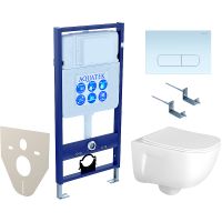 Комплект унитаза с инсталляцией Aquatek Set Aquatek Дива-013 4в1 с сиденьем Микролифт и Белой клавишей смыва — фото 1, Комплекты унитаз + инсталляция