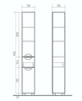 Шкаф пенал Vigo Callao 30 pn.CAL.30 с бельевой корзиной Белый — фото 3, Мебель для ванной