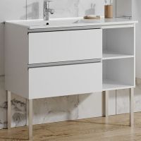 Тумба с раковиной SanVit Стрит-4 L/R kstreet4090 в цвете Ral Белый глянец — фото 1, Мебель для ванной