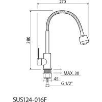 Смеситель для кухни Ростовская Мануфактура Сантехники SUS124-016F Нержавеющая сталь — фото 5, Смесители
