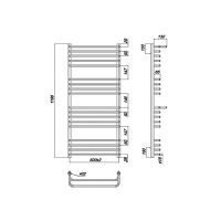 Водяной полотенцесушитель Ravak Optima 50х120 X04000083687 с полкой Хром — фото 4, Водяные полотенцесушители